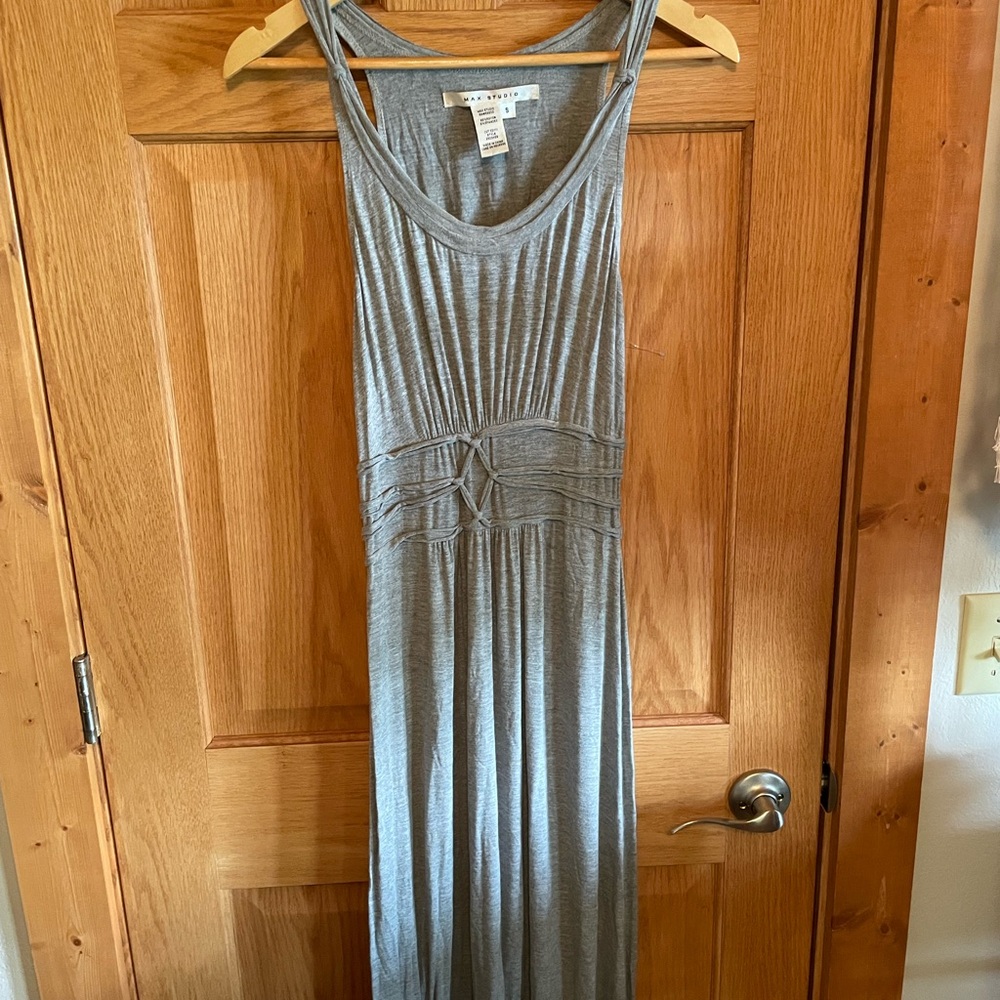 NWOT Max Studio Gray Sleeveless Maxi Dress
